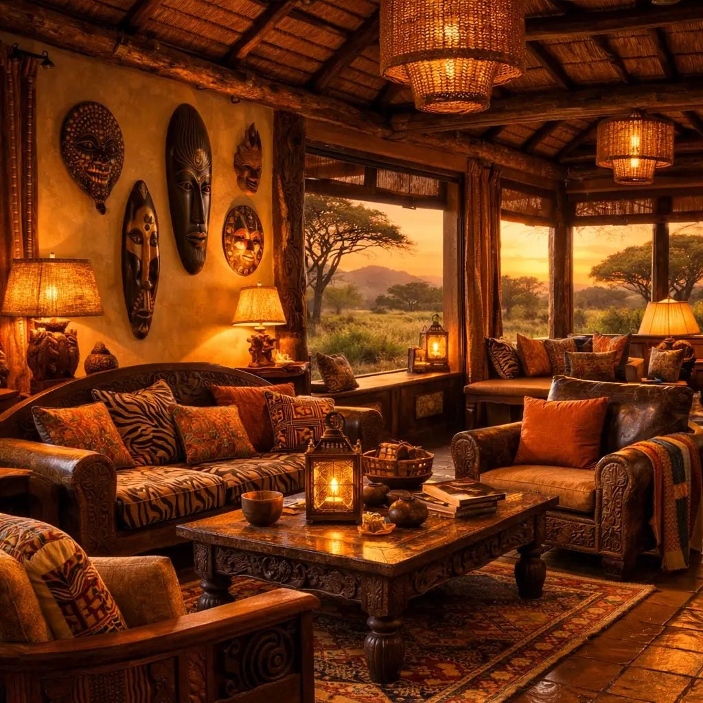 Kidani Village lobby at Disney's Animal Kingdom Lodge with African decor and savanna views