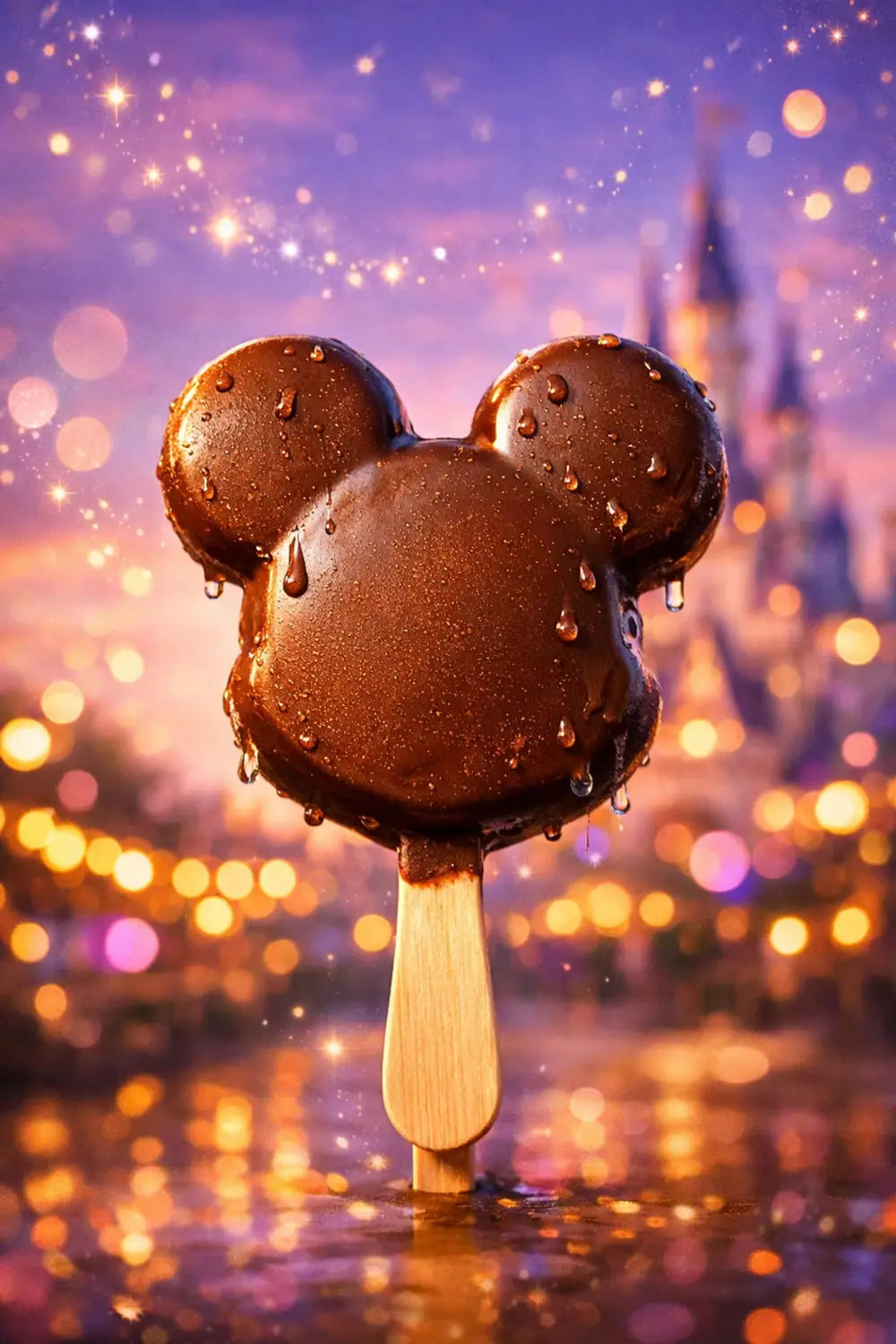 Mickey Premium Ice Cream Bar with chocolate coating at Disney World